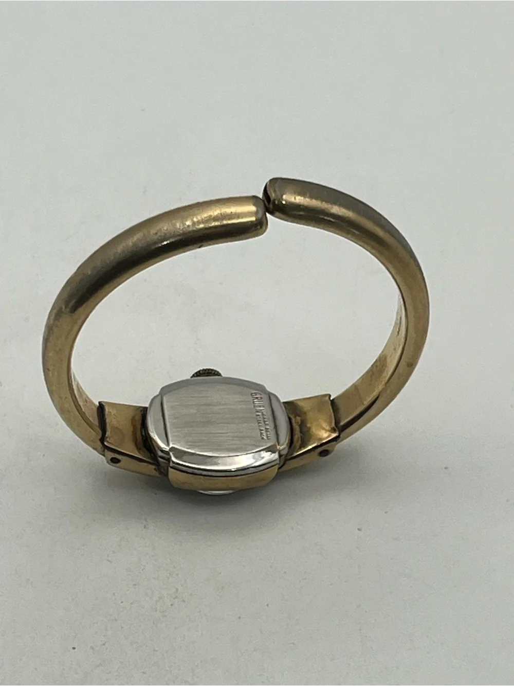 10k gold filled Gruen mechanical bangle bracelet style watch vintage NOT working